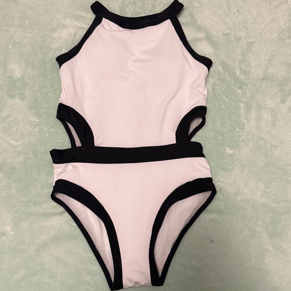 Stylish Black and White Women Swim One Piece